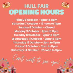 Hull Fair Opening Hours 2023